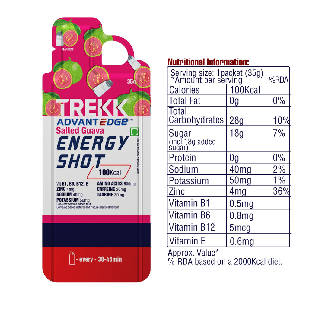 TREKK AdvantEdge Salted Guava Energy Shot Gel 35g