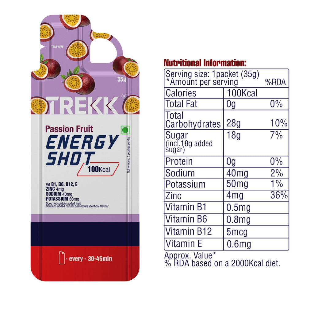 TREKK Passion Fruit Energy Shot Gel 35g
