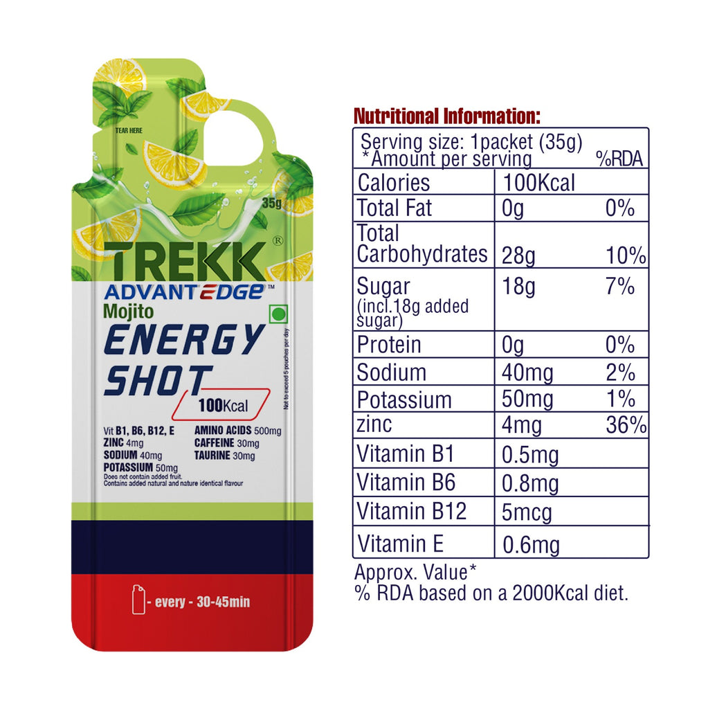TREKK AdvantEdge Mojito Energy Shot Gel 35g