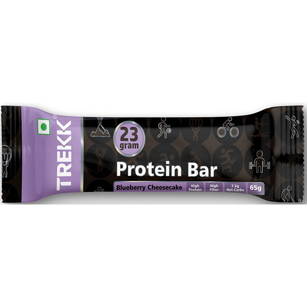 Blueberry Cheesecake Protein Bar 65g - 23g Protein, 7g Fiber - Pack of 6 Bars